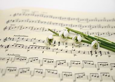 Snowdrops on Sheet Music
