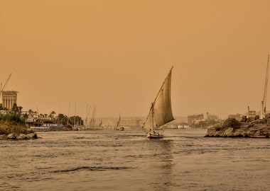 Feluccas on the Nile River, Egypt
