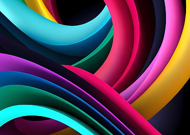 Interlaced Neon Arcs on Deep Gradient Canvas