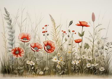Floral Meadow with Poppies