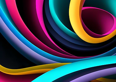 Lustrous Chromatic Arcs Weaving Through Shadowed Depths