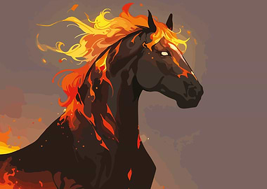 Fiery Horse Digital Art