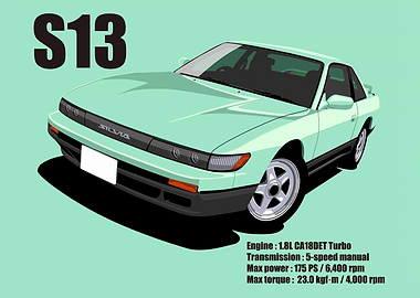 Nissan Silvia S13 Illustration