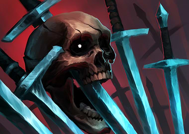 Skull Surrounded by Swords
