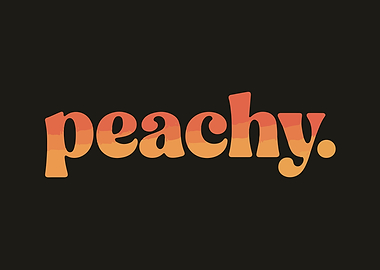 Peachy Text Art with Retro Vibes