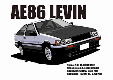 AE86 Levin Car Illustration