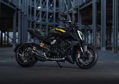 Black and Yellow Motorcycle