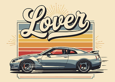 Car Lover Retro Style Illustration