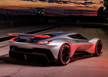 Sleek Silver Sports Car at Dusk