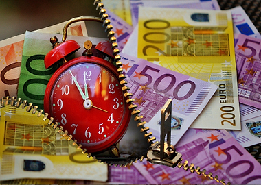 Time is Money: Clock and Euro Bills