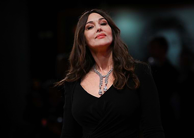 Monica Bellucci portrait on red carpet