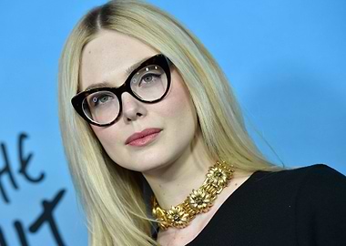 Elle Fanning portrait with glasses
