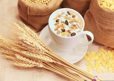 Healthy Breakfast with Grains and Seeds