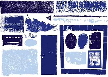 Blue Grunge Texture Elements Collection