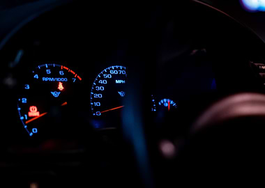 C5 corvette Car Dashboard at Night