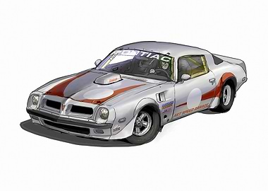 Pontiac Trans Am Race Car Illustration