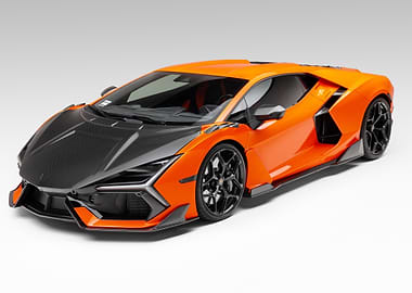 Orange and Black Lamborghini Sports Car