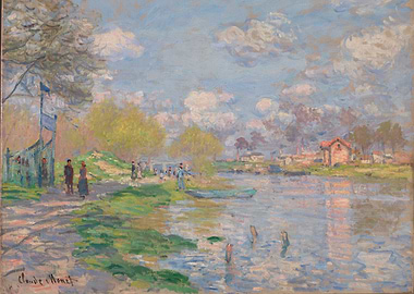 Claude Monet's Springtime River Scene Painting