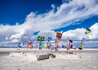Flags of the World on Salt Flats