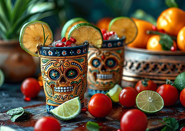 Day of the Dead Cocktail Glasses