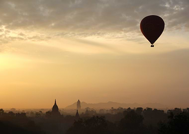 Hot Air Balloon over Bagan at Sunrise
