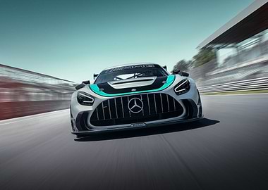 Mercedes-AMG GT3 Racing Car on Track