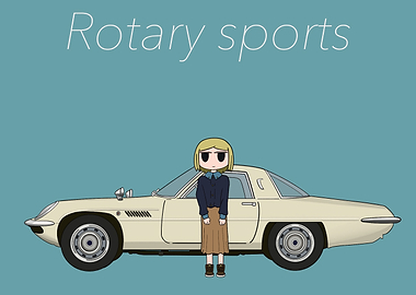Rotary Sports Car with Anime Girl