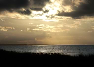 Golden sunset over the sea
