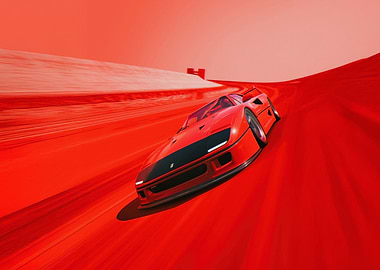 Red Ferrari F40 on Track