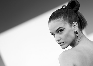 Barbara Palvin Black and White Portrait