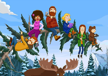 The Great North Cartoon Family Portrait