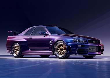 Nissan Skyline GT-R R34 Purple-Blue