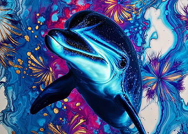 Abstract Dolphin Art