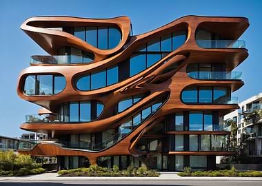 Unique Modern Building with Wood Facade
