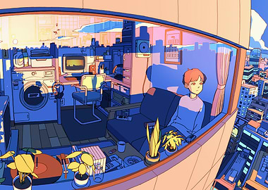 Cozy Room with City View