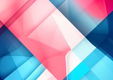 Abstract Pink and Blue Geometric Design