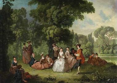 Elegant Gathering in a Garden Painting