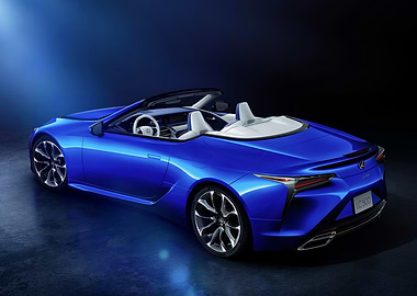 Blue Lexus LC 500 Convertible