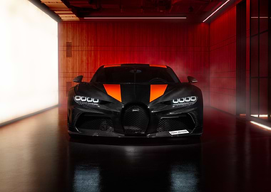 Bugatti Chiron in a garage