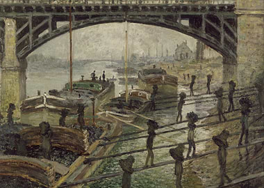 Industrial River Scene Painting