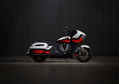 Indian Motorcycle: Red and White Cruiser