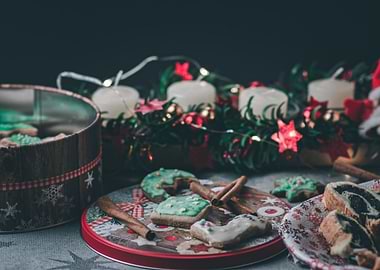 Festive Christmas Cookies and Decorations