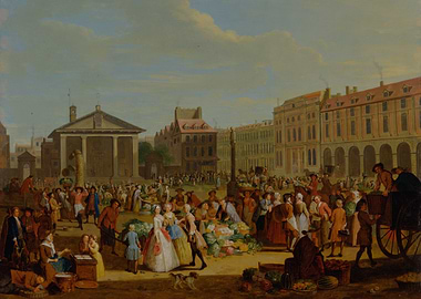 Historical Market Scene Painting