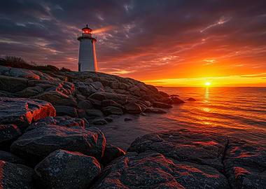 Lighthouse at Sunset