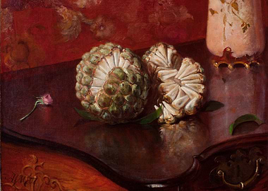 Still Life with Sugar Apples and Rose