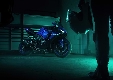 Blue Yamaha yzf r1
