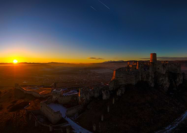 Spis Castle at Sunset