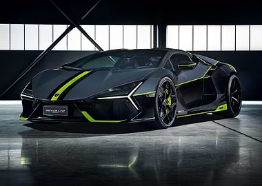 Lamborghini Revuelto: Gray and Neon Green