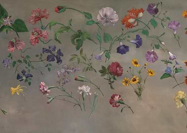 Floral Painting with Various Flower Types