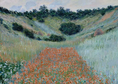 Impressionist Poppy Field Landscape Painting